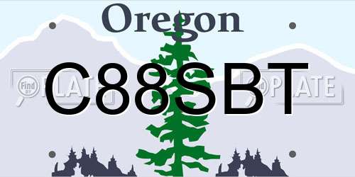 C88SBT Oregon License Plate
