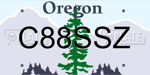 C88SSZ Oregon License Plate
