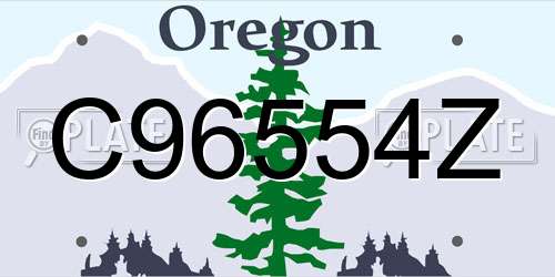 C96554Z Oregon License Plate