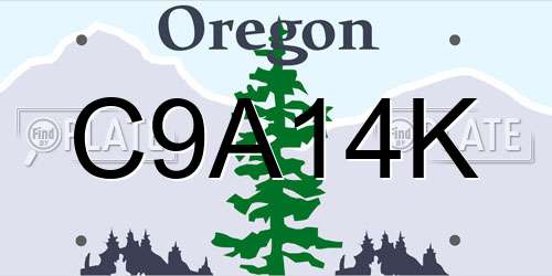 C9A14K Oregon License Plate
