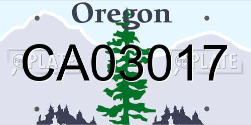 CA03017 Oregon License Plate