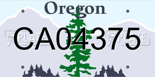CA04375 Oregon License Plate