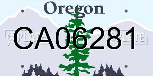 CA06281 Oregon License Plate