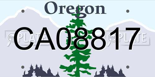 CA08817 Oregon License Plate
