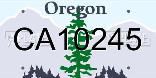CA10245 Oregon License Plate