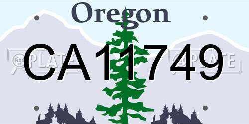CA11749 Oregon License Plate