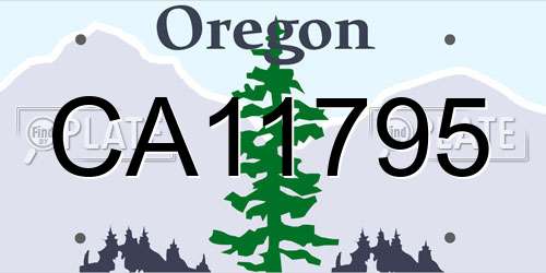 CA11795 Oregon License Plate