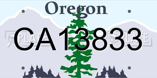 CA13833 Oregon License Plate