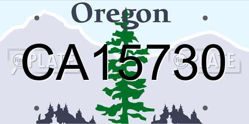 CA15730 Oregon License Plate