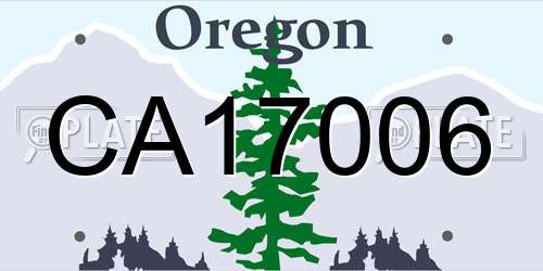 CA17006 Oregon License Plate