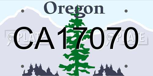 CA17070 Oregon License Plate