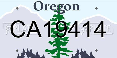 CA19414 Oregon License Plate