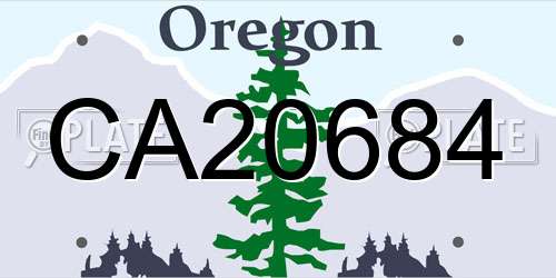 CA20684 Oregon License Plate
