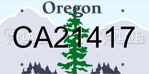 CA21417 Oregon License Plate