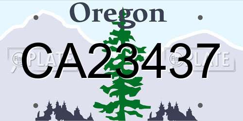 CA23437 Oregon License Plate