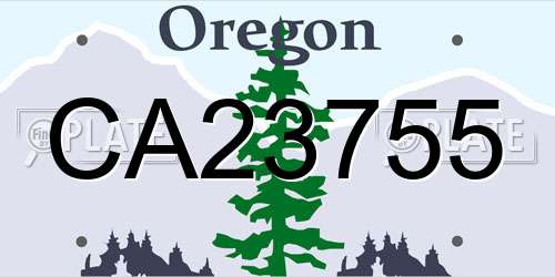 CA23755 Oregon License Plate