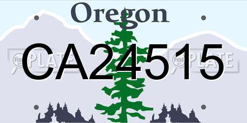 CA24515 Oregon License Plate