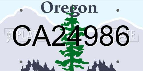CA24986 Oregon License Plate