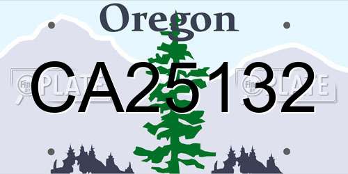 CA25132 Oregon License Plate