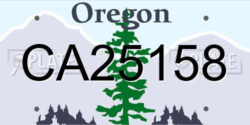 CA25158 Oregon License Plate