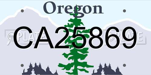 CA25869 Oregon License Plate