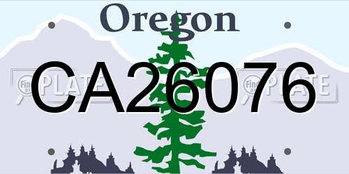CA26076 Oregon License Plate