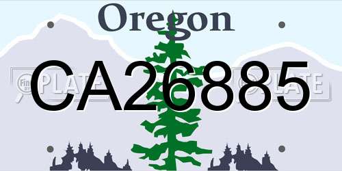 CA26885 Oregon License Plate