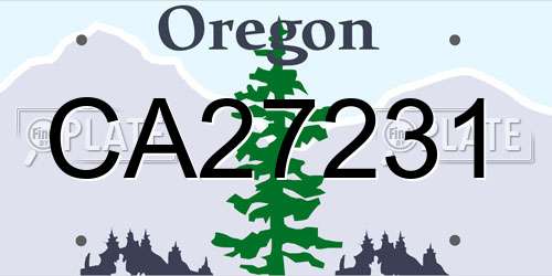 CA27231 Oregon License Plate