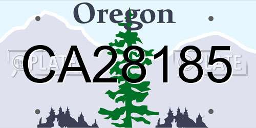 CA28185 Oregon License Plate