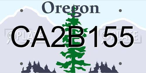 CA2B155 Oregon License Plate