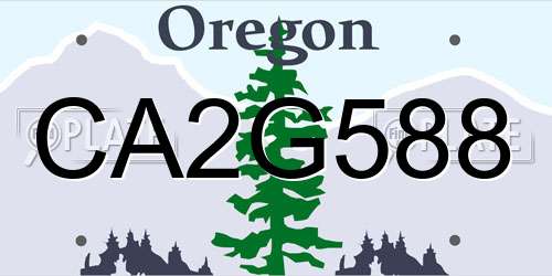 CA2G588 Oregon License Plate