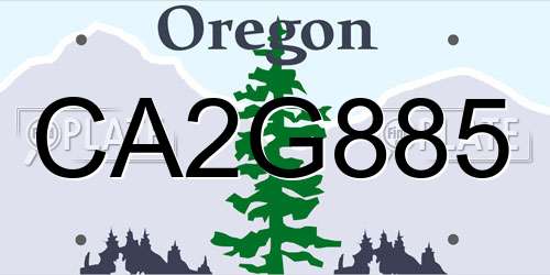 CA2G885 Oregon License Plate