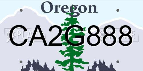 CA2G888 Oregon License Plate