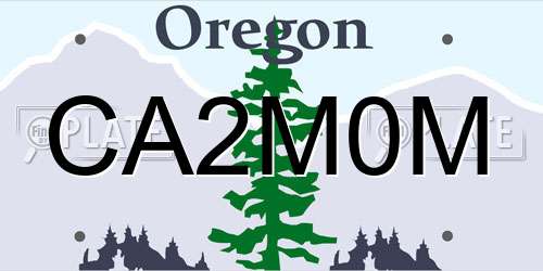 CA2M0M Oregon License Plate