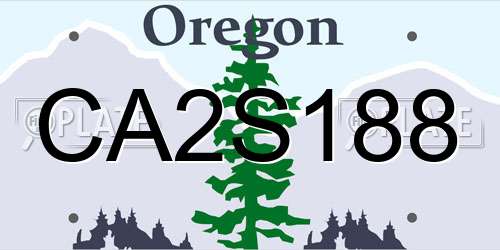 CA2S188 Oregon License Plate