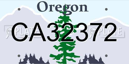 CA32372 Oregon License Plate