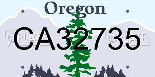 CA32735 Oregon License Plate