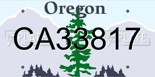 CA33817 Oregon License Plate