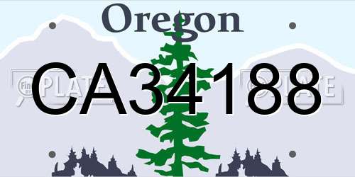 CA34188 Oregon License Plate