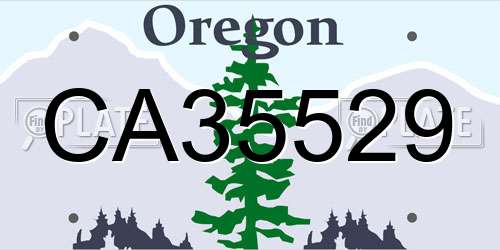 CA35529 Oregon License Plate
