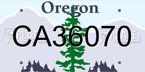 CA36070 Oregon License Plate