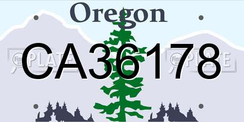 CA36178 Oregon License Plate