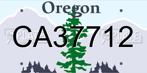 CA37712 Oregon License Plate