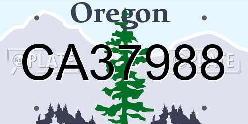 CA37988 Oregon License Plate