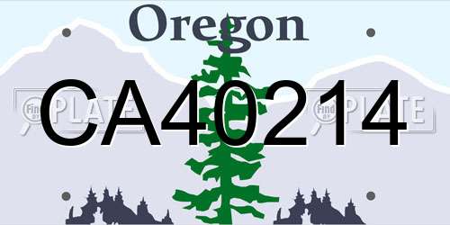 CA40214 Oregon License Plate