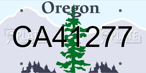 CA41277 Oregon License Plate