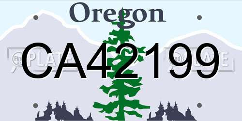CA42199 Oregon License Plate