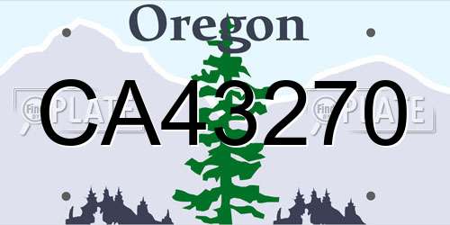 CA43270 Oregon License Plate