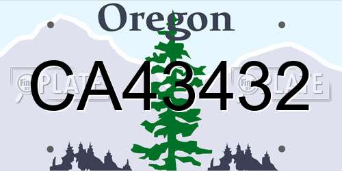 CA43432 Oregon License Plate