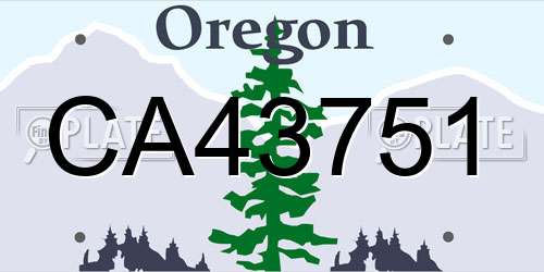 CA43751 Oregon License Plate